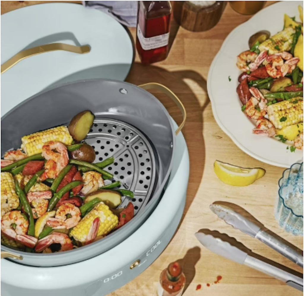 10-in-1 6Qt Electric Multi-Cooker – Slow Cooker, Rice Cooker, Steamer & More | Touch Control, Oven-Safe, Dishwasher-Safe (Hydrangea Blue)