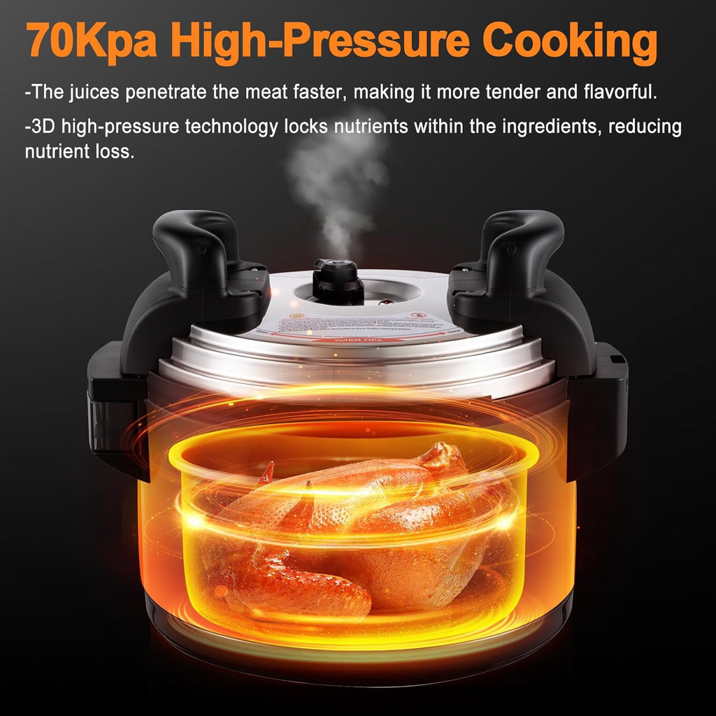 15.9QT/15L Commercial Pressure Cooker, 8-in-1 Multifunctional Large Pressure Cookers, 1700W Electric Pressure Canner with Non-stick Inner Pot, Slow Cooker Rice Maker for 25-35 People Use