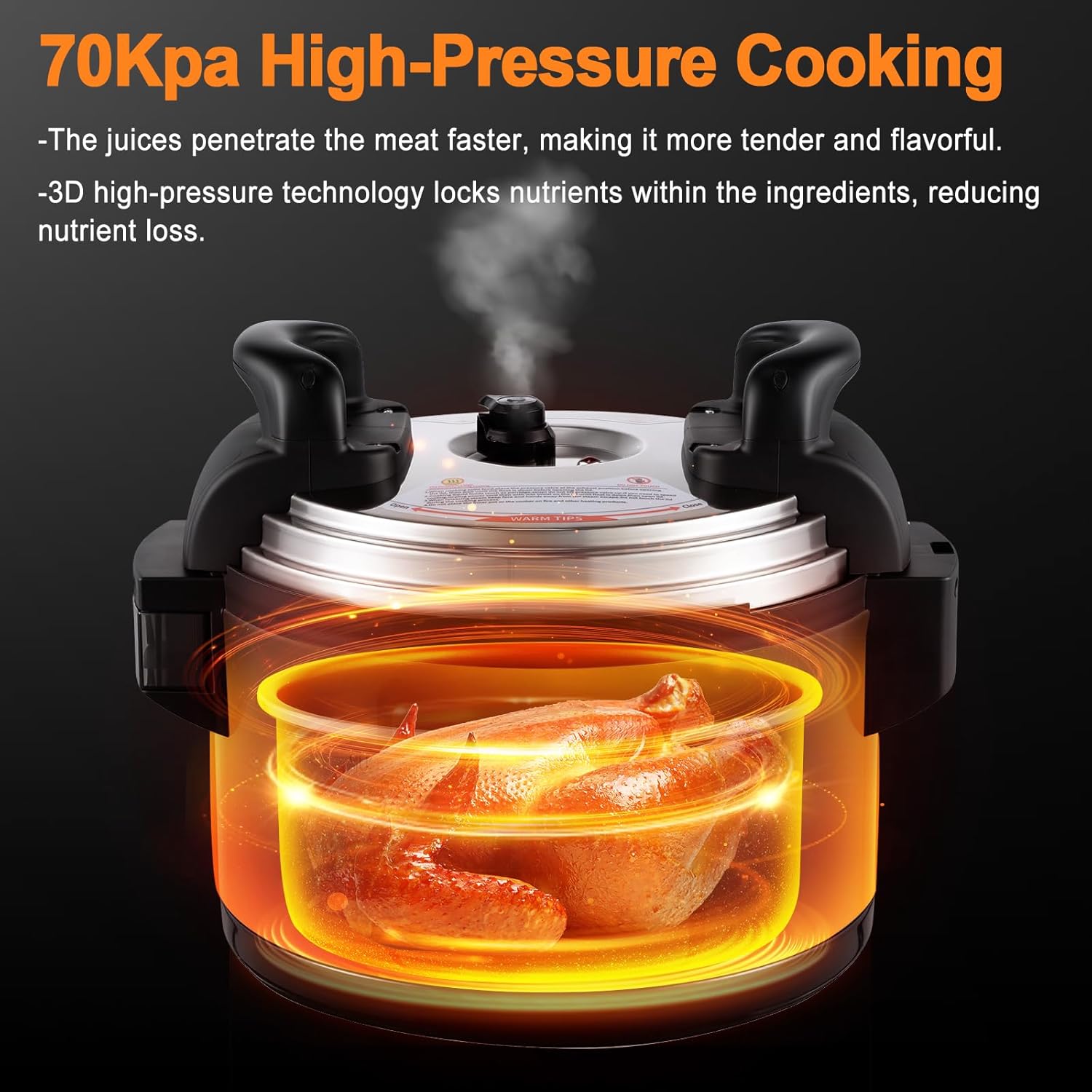 15.9QT/15L Commercial Pressure Cooker, 8-in-1 Multifunctional Large Pressure Cookers, 1700W Electric Pressure Canner with Non-stick Inner Pot, Slow Cooker Rice Maker for 25-35 People Use