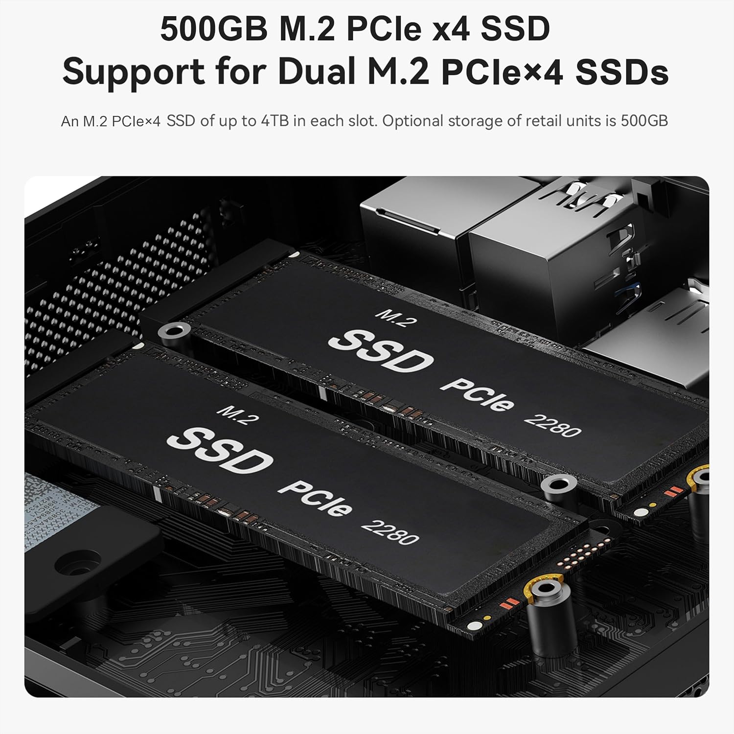 Beelink SEI Mini PC, AMD Ryzen 7 7735HS(up to 4.75GHz), 24GB LPDDR5 500GB PCIe x4, Radeon 680M Graphics Triple 4K Display, 2.5G LAN, Office Mini Desktop Computer