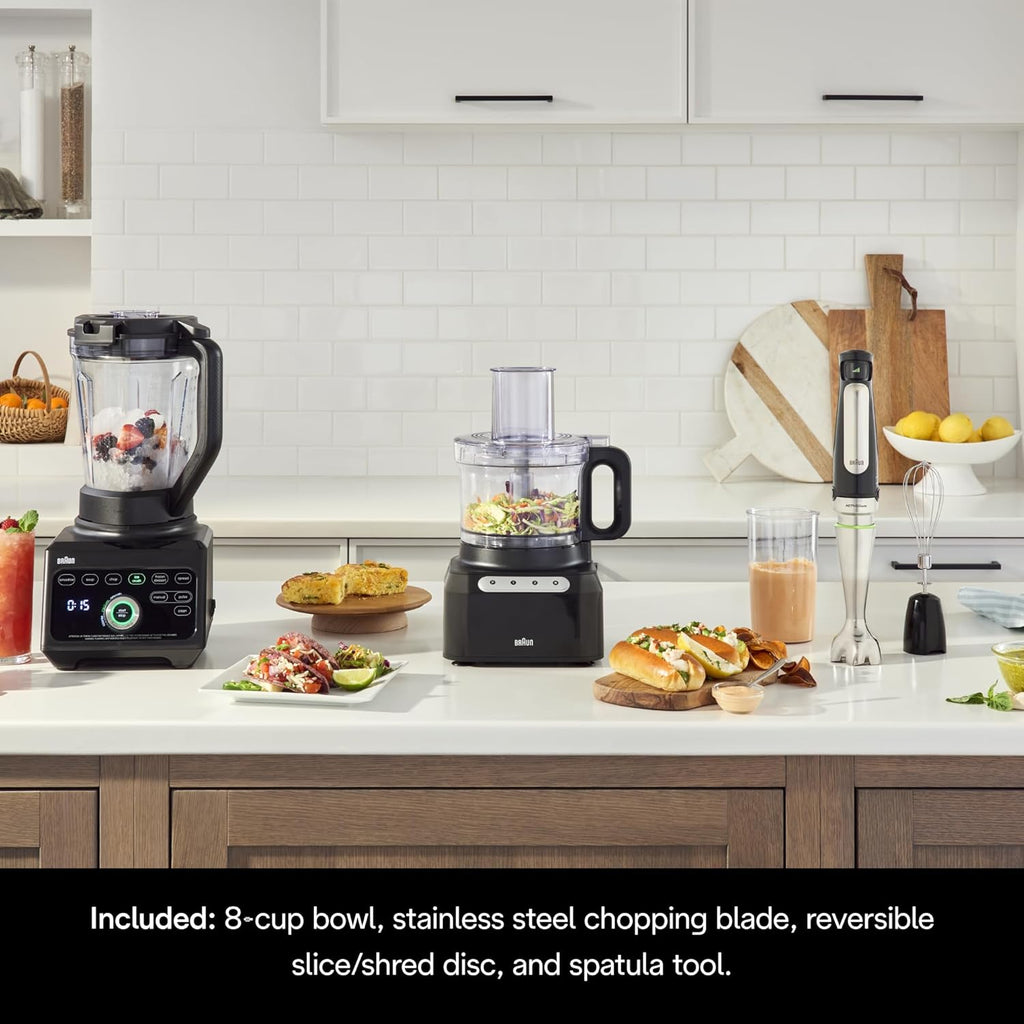 Braun FP3101BK Easy Prep 8-cup Food Processor, Black