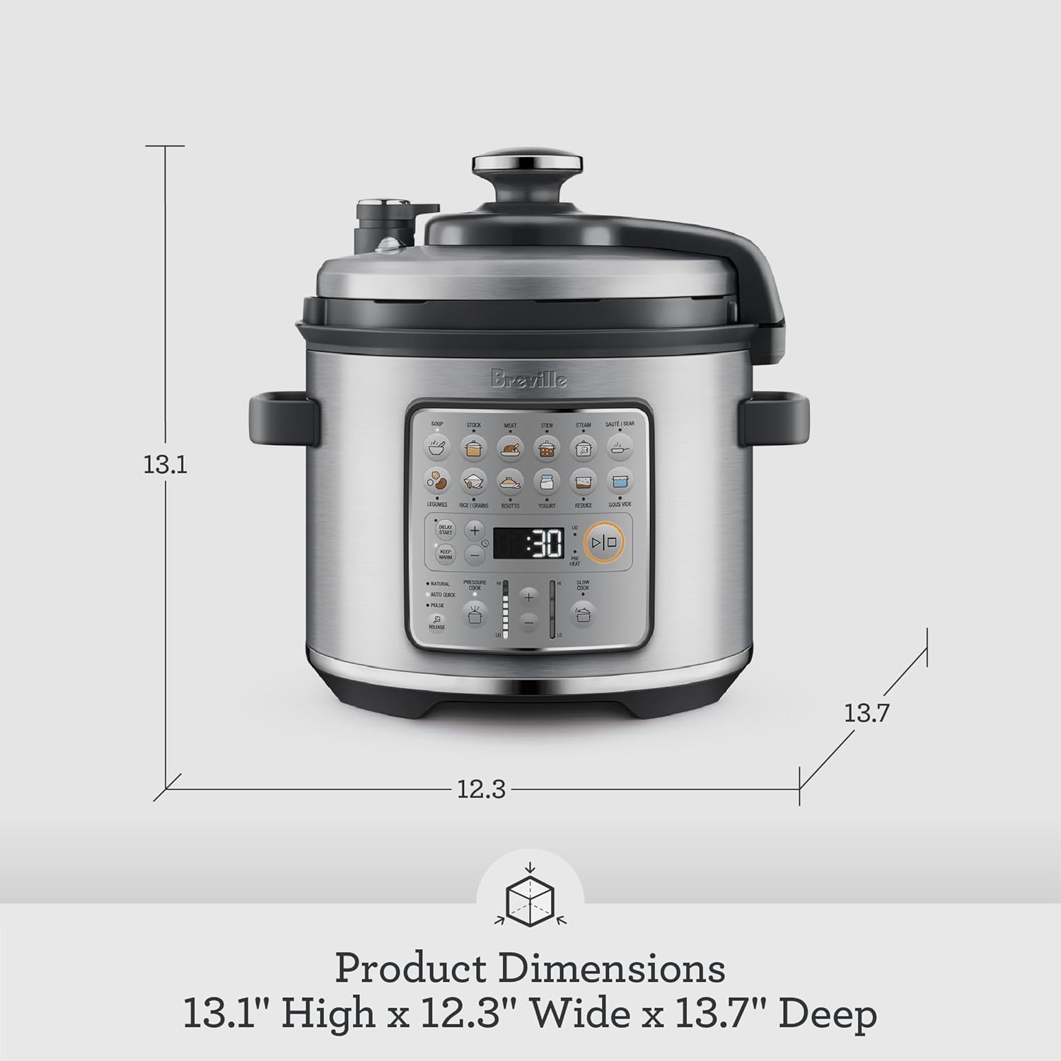 Breville Fast Slow Go Pressure Cooker BPR680BSS, Brushed Stainless Steel