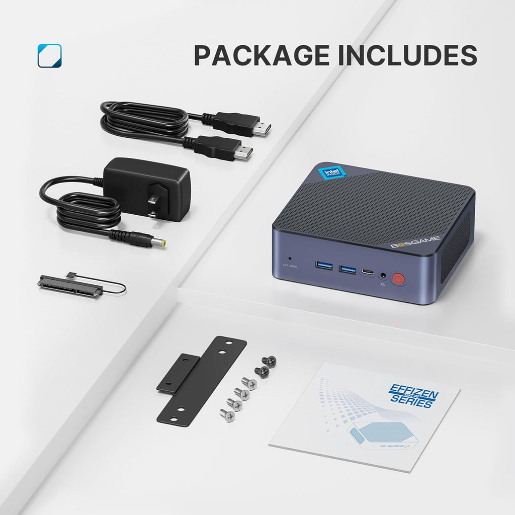 BOSGAME B95 Mini PC Desktop Computers, Intel 12th N95, 16GB DDR4 512GB SSD, 4K Triple Display, Dual HDMI & Type-C, WiFi 5/BT 5.0, Micro Desktop PC for Office, Home Theater, Streaming