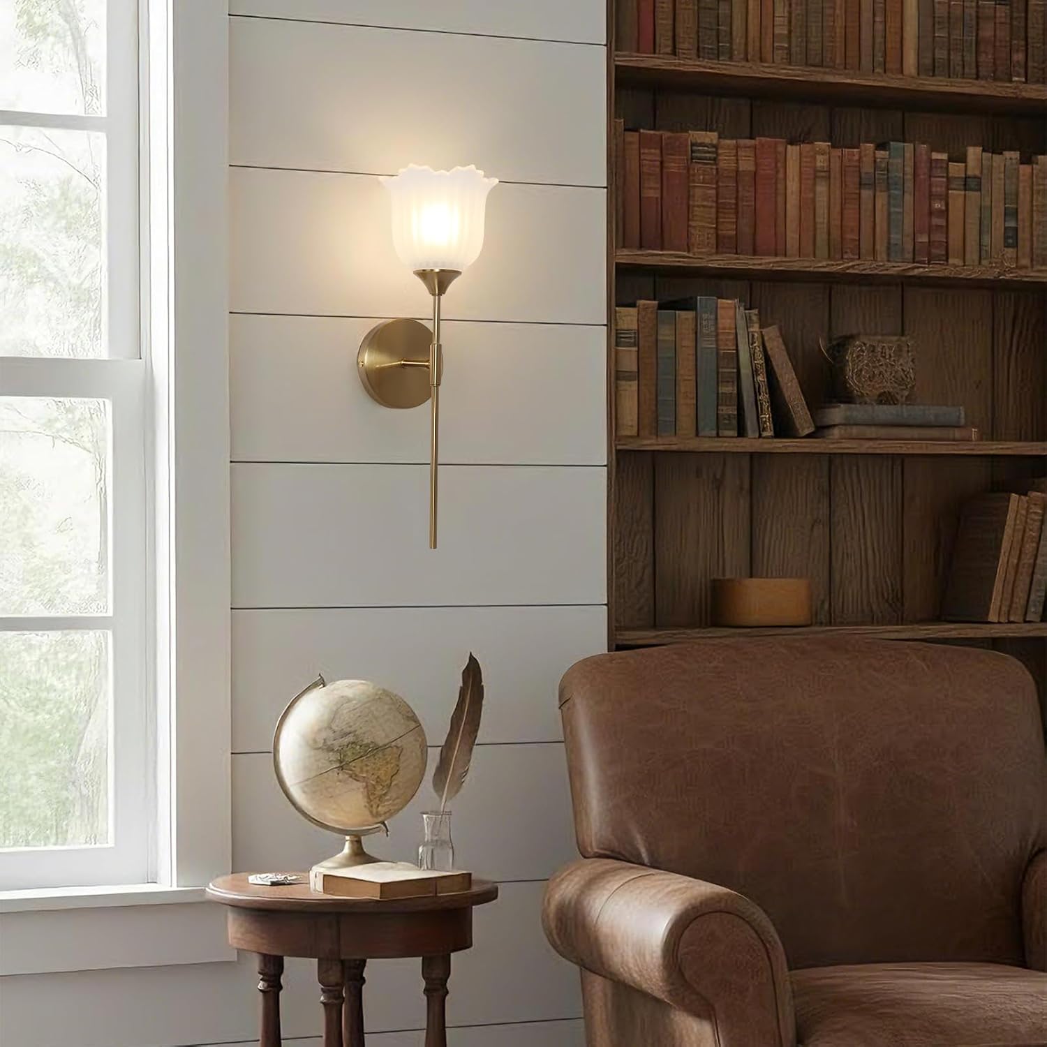 Blooming Rose Wall Sconce Set of 2, Medieval Retro & Modern Style Gold-Plated Wall Sconce with E26 Base (Bulbs Not Included) Wall Lamp for Bathroom Bedroom Kitchen Hallway Living Room Staircase Mirror