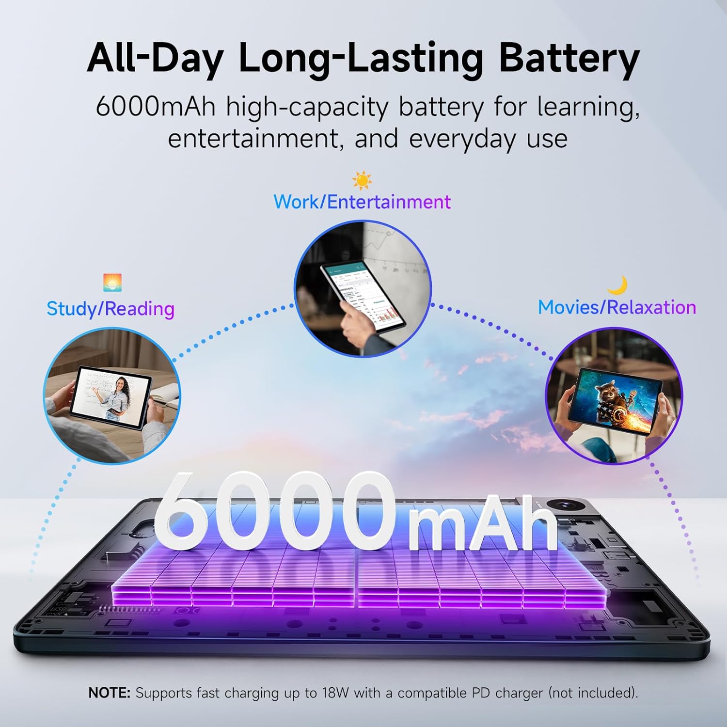 TCL TAB 10 Gen 4 Android Tablet, 10.1” FHD IPS Display, Octa-Core CPU, 12GB RAM (4GB+8GB), 128GB Storage, 6000mAh Battery, Android 15, Wi-Fi, Metal Body, Tablet for Students, Young Adults & Families