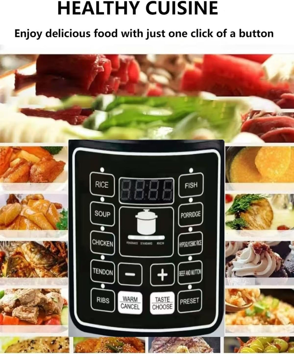 6qt 10-in-1 Electric Pressure Cooker, 1050w Programmable Multi-Cooker, Versatile Slow Cooker & Rice Cooker, Easy-to-use Black Kitchen Appliance