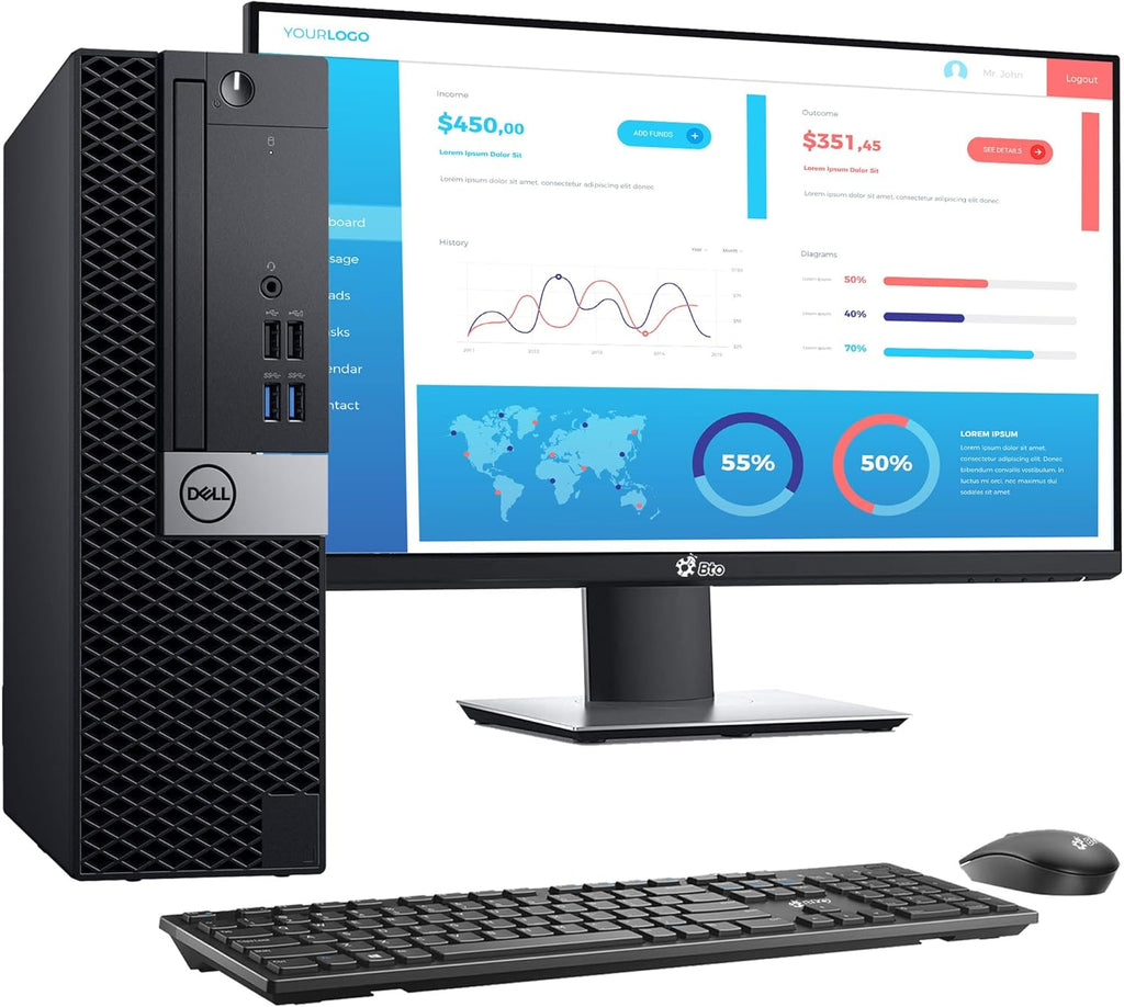 Dell OptiPlex SFF Desktop Computer PC, Intel Core i7-6700 Processor, 16GB DDR4 Ram, 512GB PCIe NVMe SSD, New 24 inch Monitor, HDMI, Built-in WiFi, Wireless Keyboard & Mouse, Windows 11 Pro (Renewed)