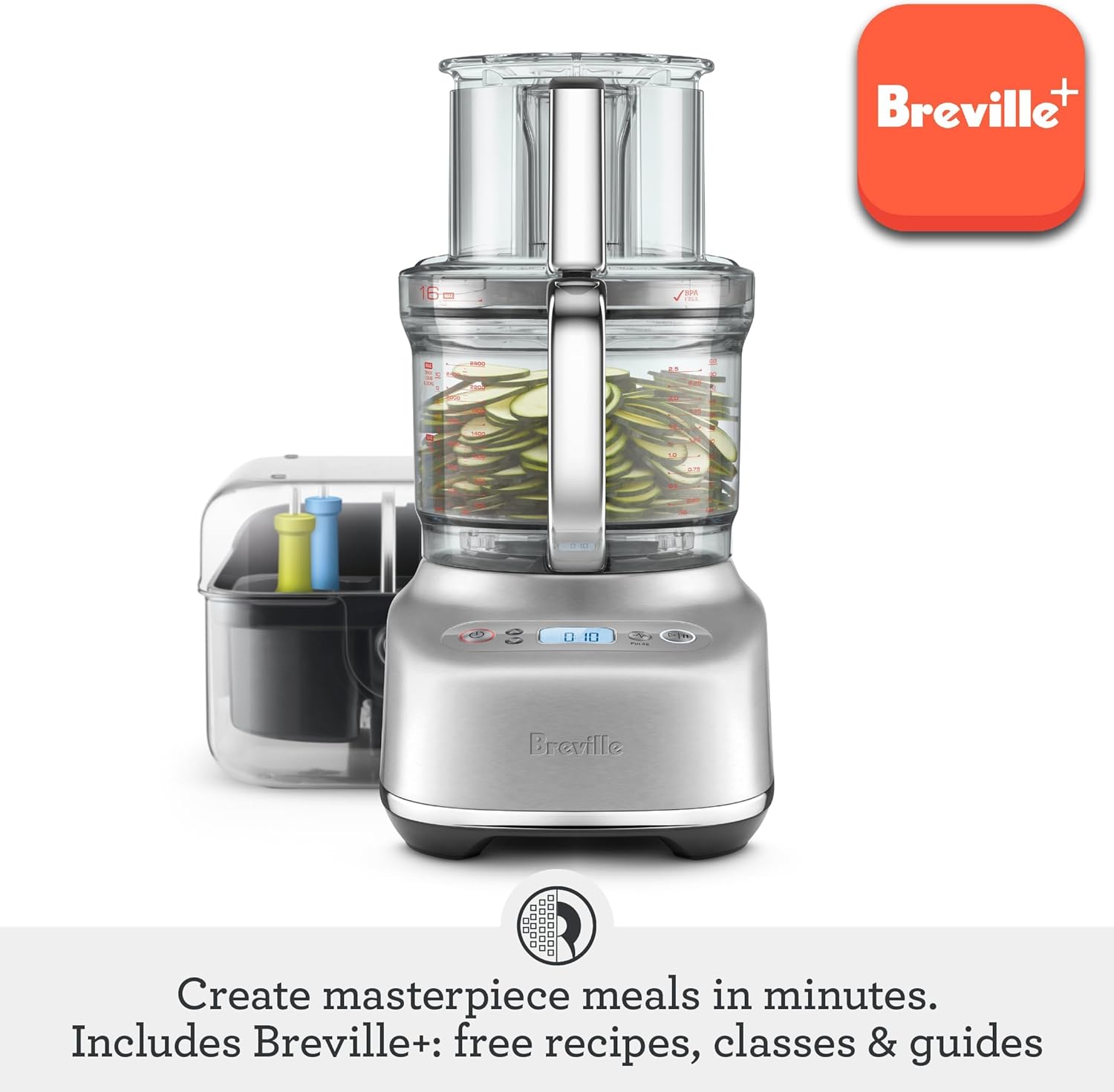 Breville BFP810 Sous Chef 16 Cup Food Processor, Large, Brushed Stainless Steel