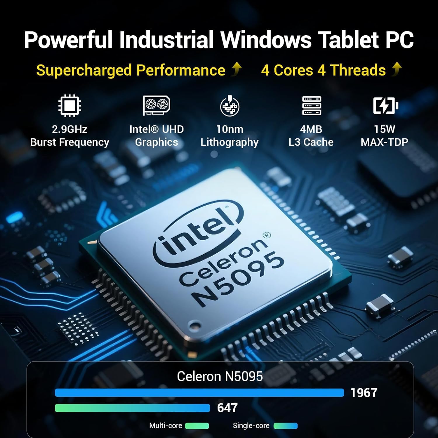 HIGOLEPC 15.6" Industrial All-in-One Tablet Panel PC, Win 11 Pro Computer with Celeron N5095 8GB RAM 128GB ROM, 1920 * 1080 IPS Touchscreen, 4X USB 3.0, RS232, LAN, HDMI, Type-C