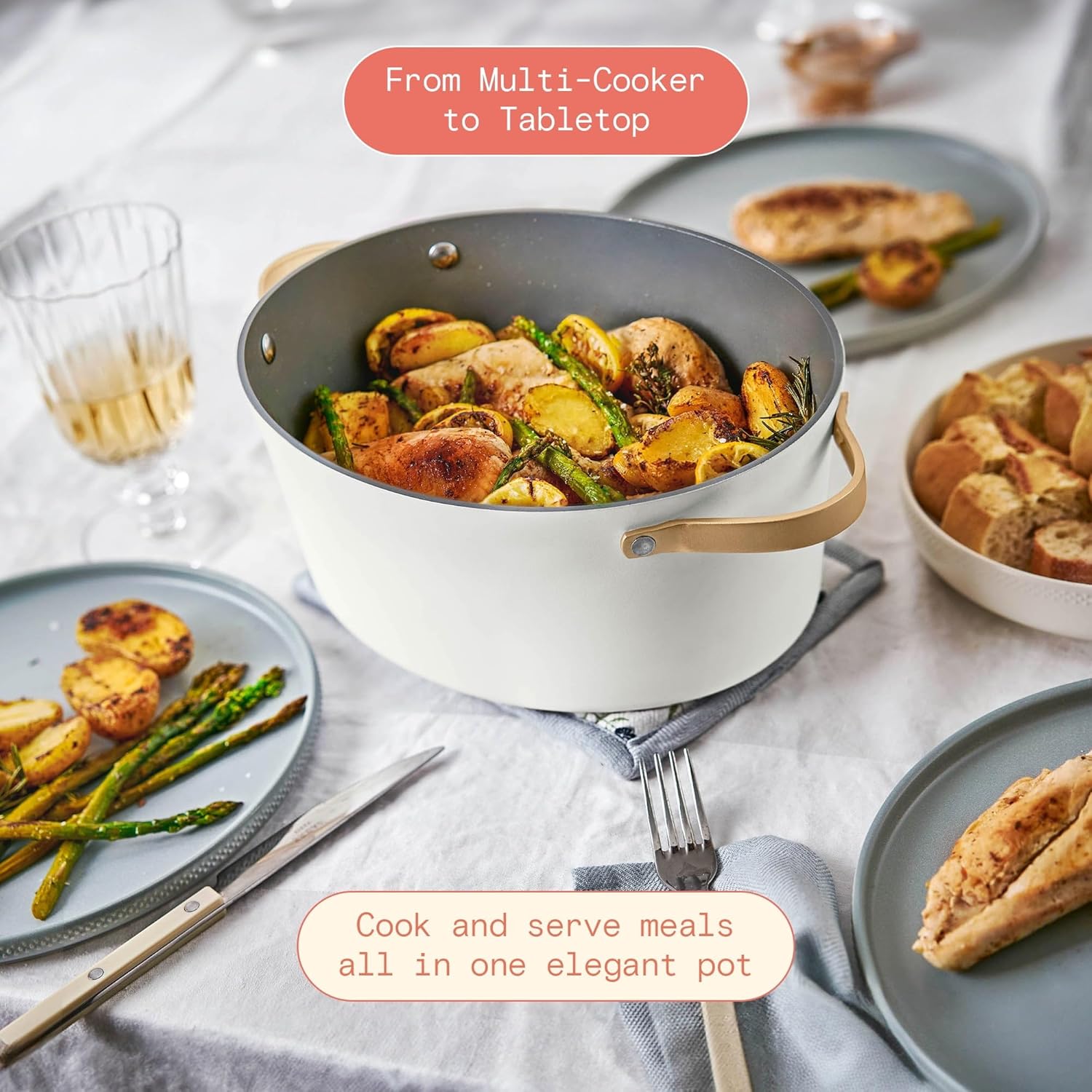 IT'S BRAZILIAN Beautiful 10 in 1, 6 Qt Electric Multi-Cooker, White Icing by Drew Barrymore