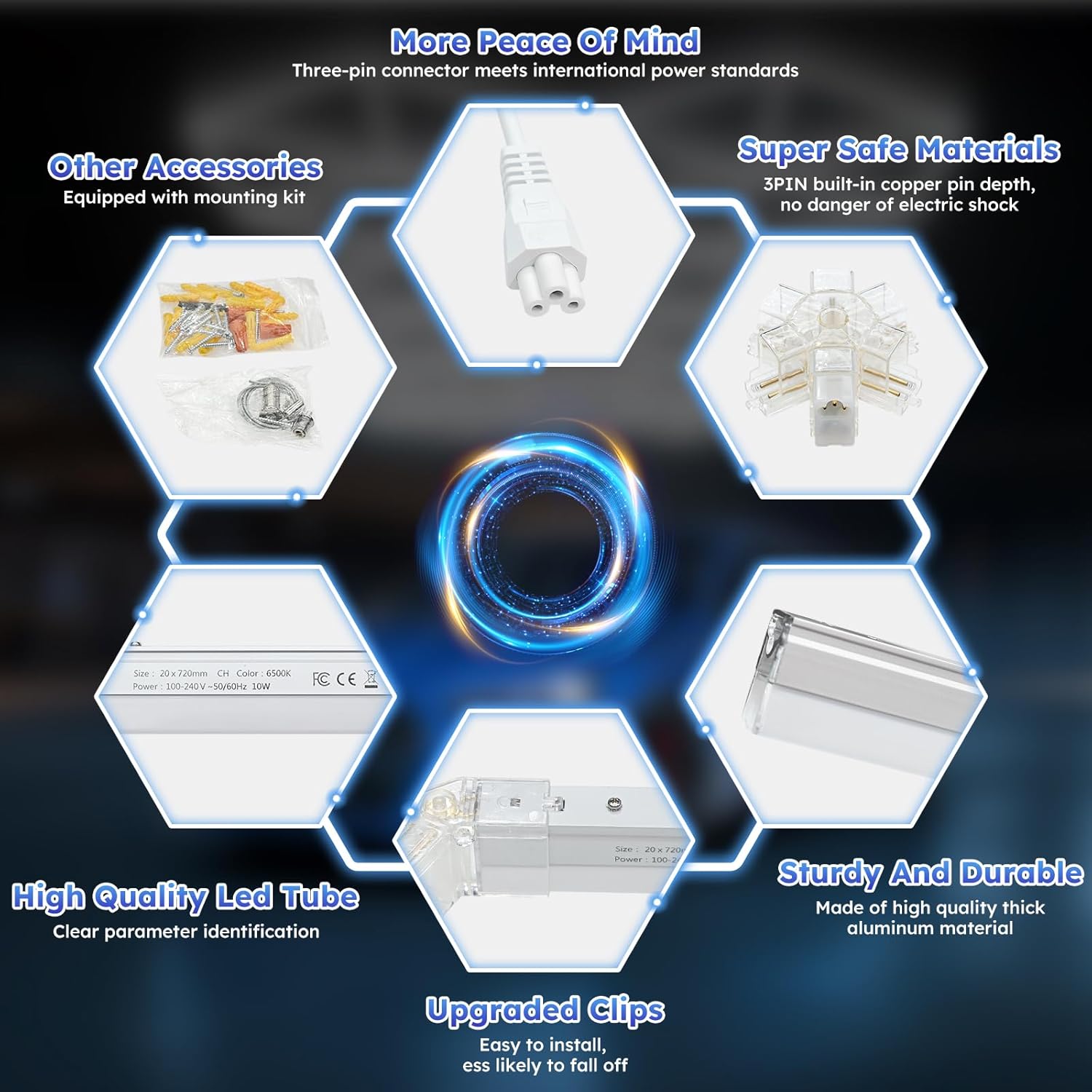 Triangle LED Garage Light - 71 Pack Hexagonal Lights, 710W 78100LM Super Bright Garage Ceiling Lights, Larger Size Honeycomb Light for Warehouse Workshop Gym Basement Car Care Wash Room
