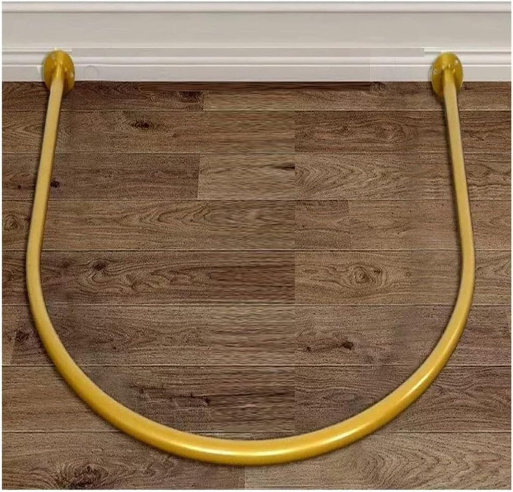 Metal Curtain Rod U-Shaped Shelf - Fitting Room Curtain Rod for Clothing Store Office Wedding Dress Shop Changing Room (Gold,100x100cm)