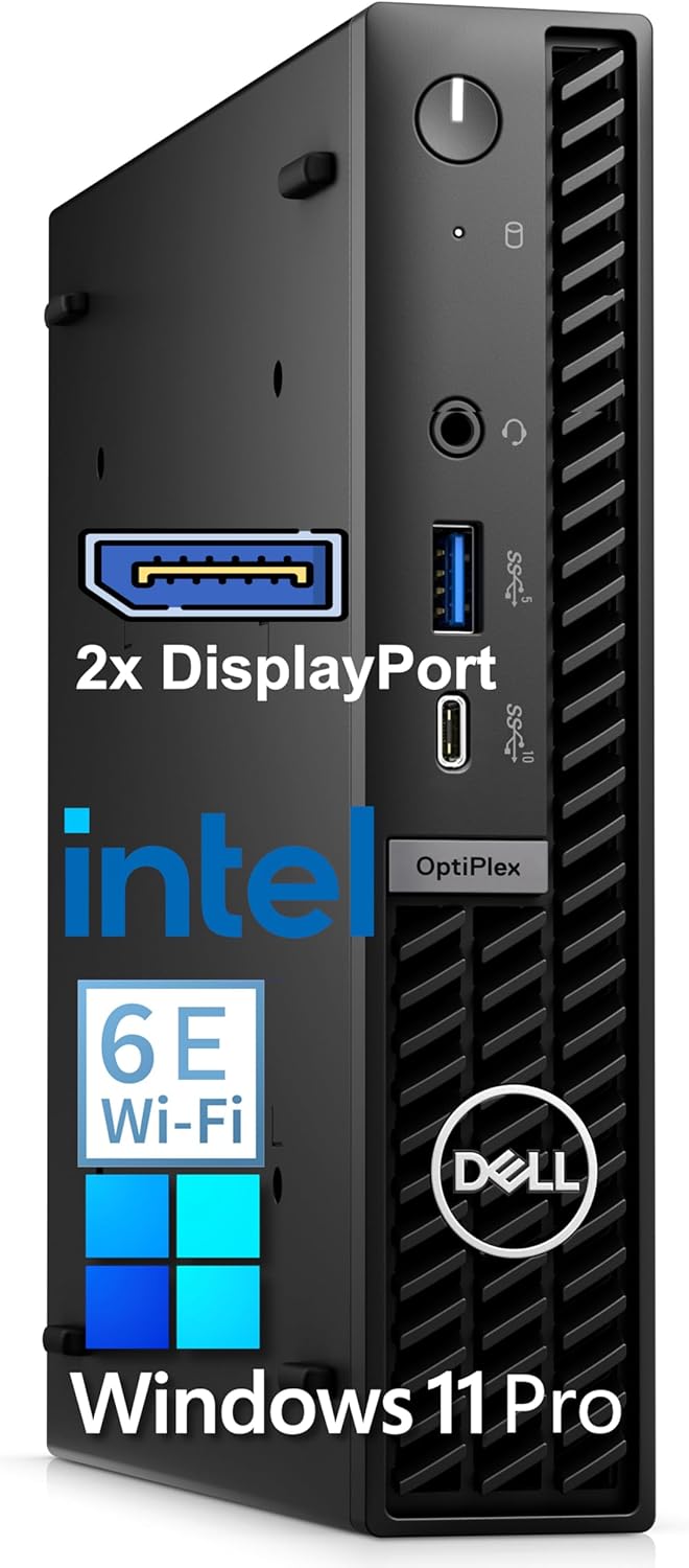 Dell 2026 OptiPlex 7010 Compact Mini Desktop Computer for Office & Home, Lifetime Office 365, Copilot AI, 16GB DDR5 RAM, 256GB PCIe SSD, WiFi 6E, Triple 4K Display, Windows 11 Pro
