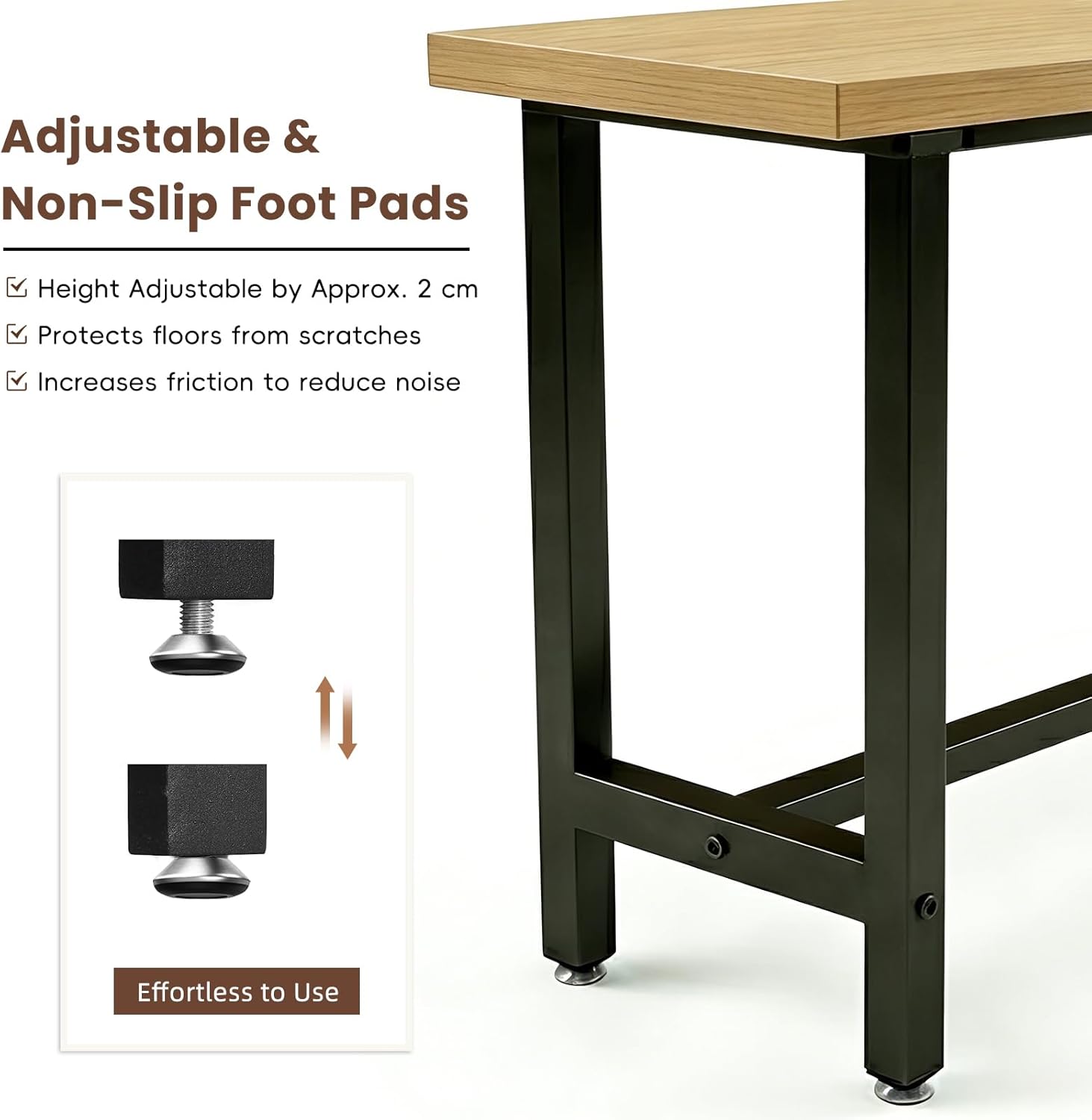 Bar Table Industrial Kitchen Dining Counter Height Table Rectangular High Top Pub Table with Sturdy Metal Legs for Small Space Living Room Coffee Shop