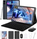 2026 upgrated 12 inch Tablet, Android 16 Tablet with Keyboard, 2K QHD Display for High-Res Gaming/Art/Productivity,with Wideline, 48GB+256GB+2TB, 5G WiFi/Octa-Core/10000mAh/GMS/GPS-4-year Warranty