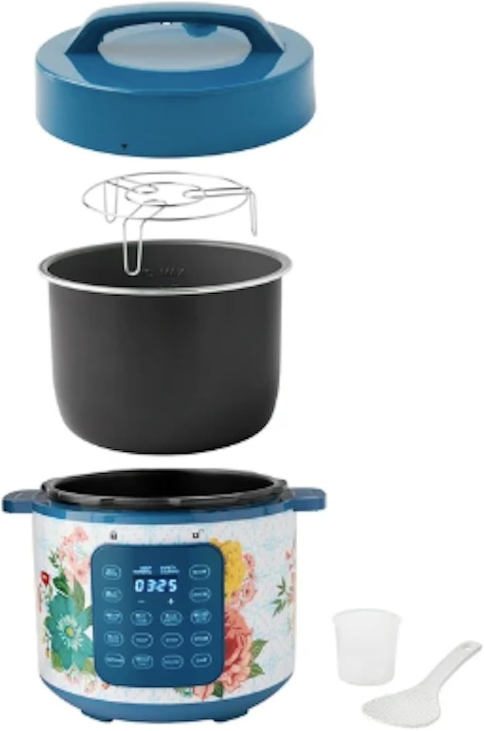 Pioneer Woman Fancy Flourish 6-Quart Pressure Cooker with Touch Control Display