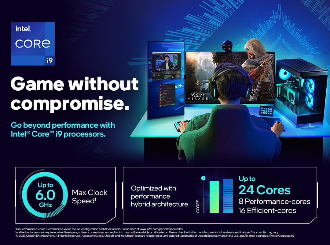 Intel® Core™ i9-14900K Desktop Processor 24 cores (8 P-cores + 16 E-cores) up to 6.0 GHz