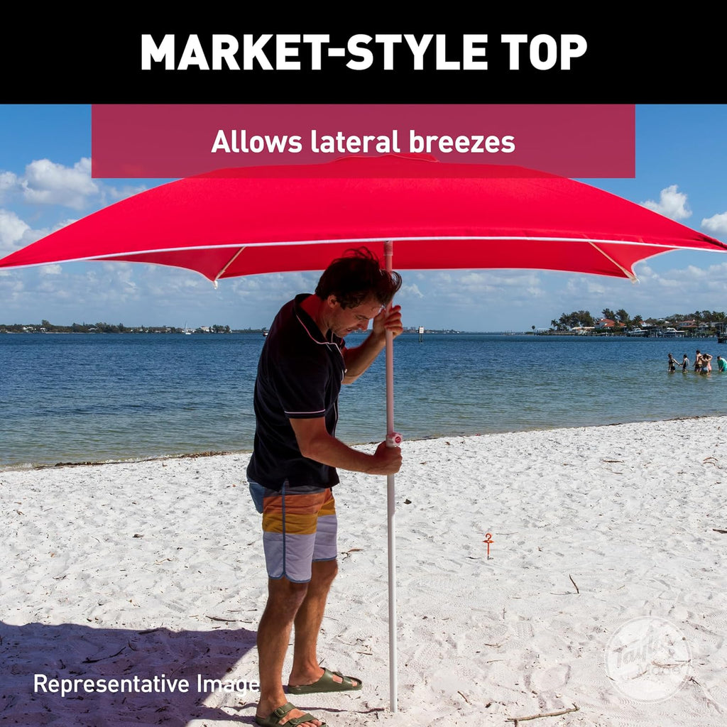 Taylor Made Anchorshade III Boat Shade, White, 6' x 6', Adjustable Aluminum Pole to 8 Feet, UV-Treated Fade-Resistant Nylon, Market-Style Top, Carrying Case, Fits Most Boats and Benches – 22042
