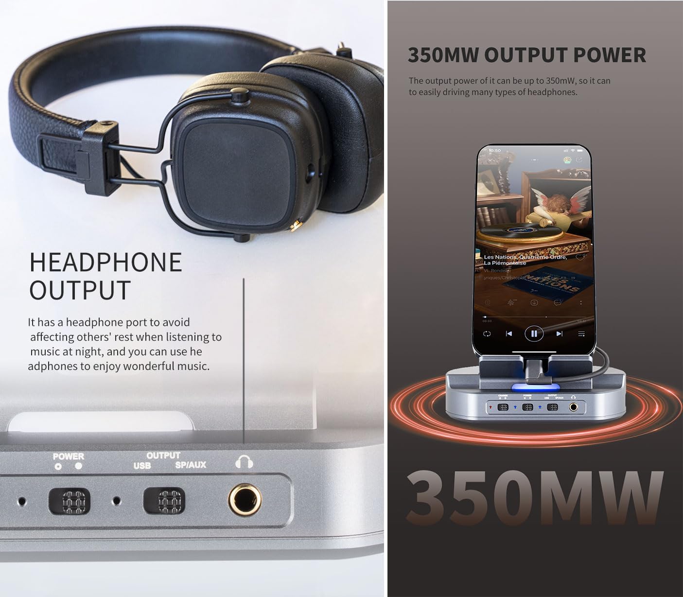 xDuoo DT-01 HiFi Phone DAC Pre-Amp Player Transforms Dock, Turntable for Phone Convert Output Coaxial/Optical/Aux Audio to decoder or Amplifier