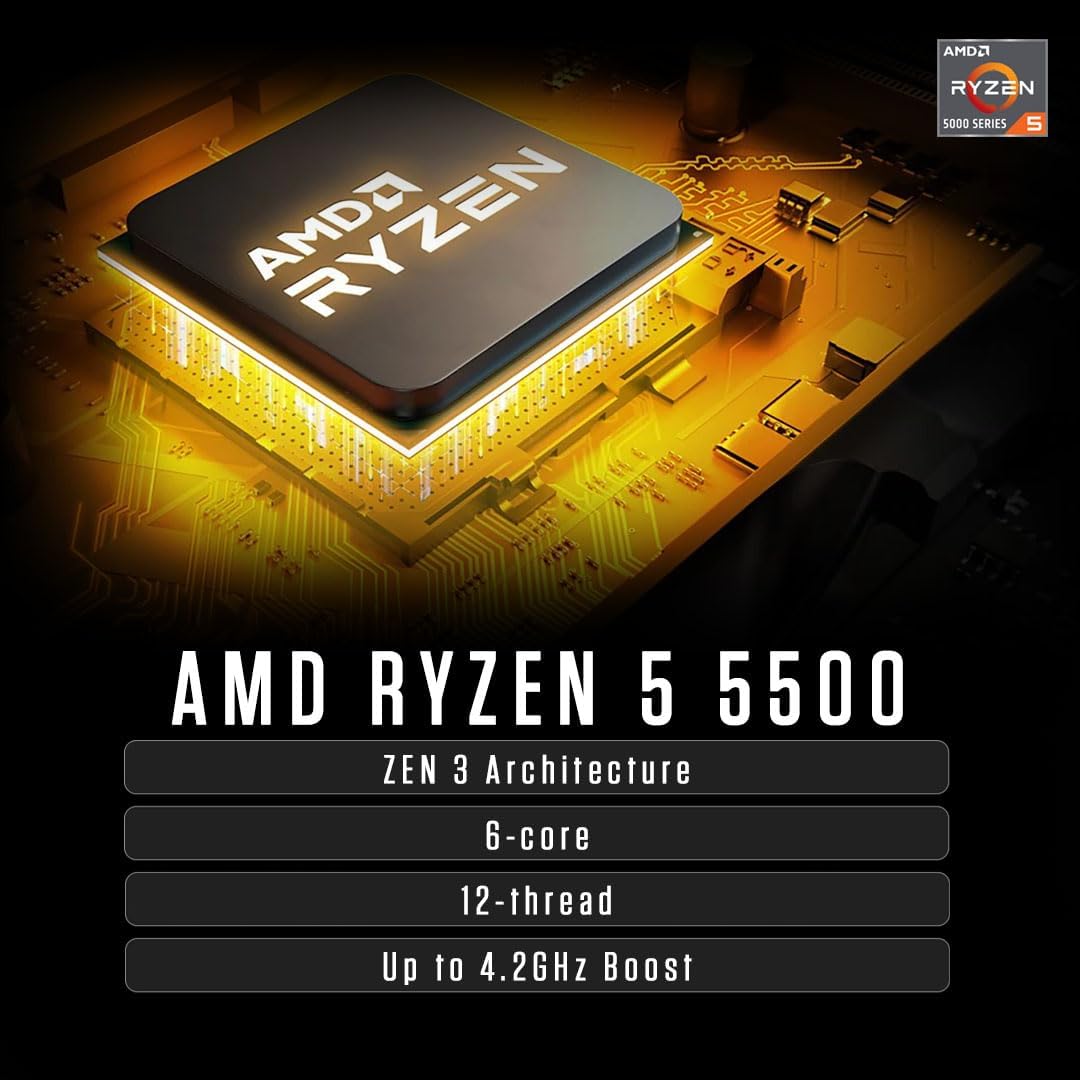 ZOTAC MEK AI-Enhanced Gaming PC Desktop Computer - NVIDIA GeForce RTX 5050, AMD Ryzen 5 5500 4.2GHz, 16GB DDR4, 1TB NVME M.2 SSD, 650W 80+ Gold PSU, WiFi 6E, Windows 11 Home