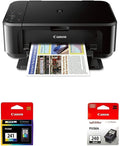 Canon Pixma MG3620 Wireless All-in-One Color Inkjet Printer with Mobile & Tablet Printing, Black - Canon CL-241 Color Ink & PG-240 Black