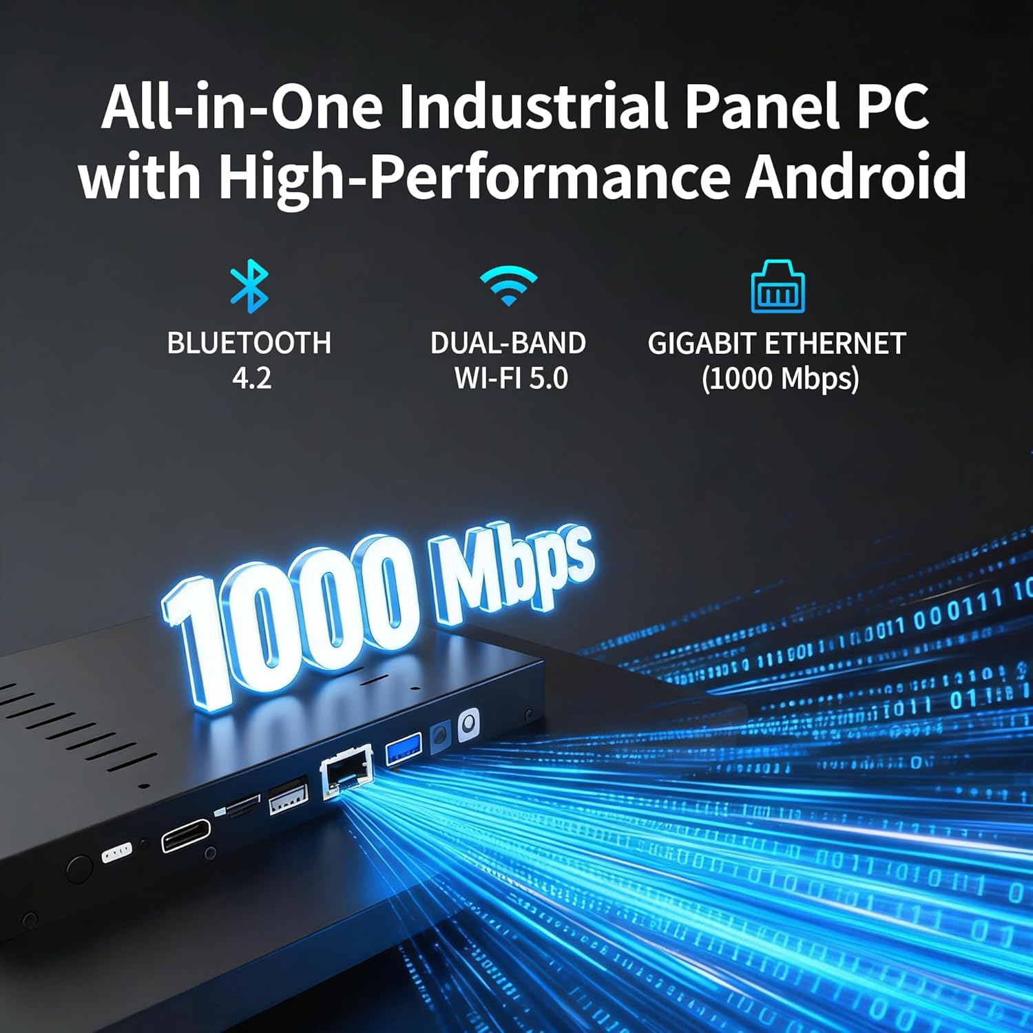 15.6" All-in-One Panel PC Industrial Computers, Android 12 Fanless Tablet RK3399 4GB RAM/64GB ROM, Embedded Touchscreen Computer HDMI 2.0 WiFi 5 Bluetooth 4.2 for Office/Automation/Kiosk/Bar/Warehouse
