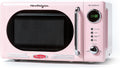 Nostalgia Countertop Microwave Oven with Easy Clean Interior - Retro Microwave with LED Display & Child Lock- Compact 0.7 Cu. Ft. Oven With 12 Pre-Programmed Settings for Quick Cooking- 700-Watts-Pink