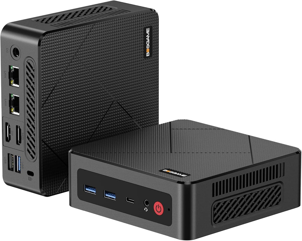 BOSGAME E4 Mini PC, Mini Computers with AMD Ryzen 5 3550H, 16GB DDR4 512GB PCIe SSD, Dual RJ45, 4K Triple Display, USB-C, USB 3.2, Wi-Fi 5/BT 5.0, Desktop Computer for Office, Home & Streaming