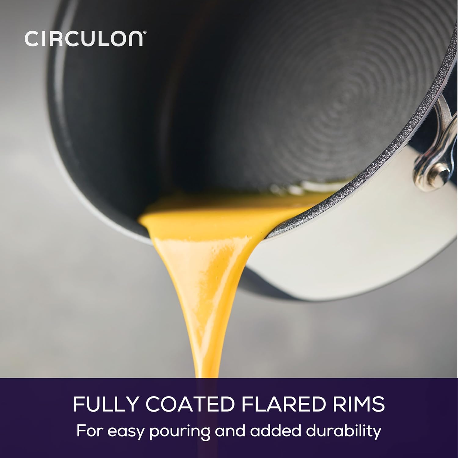 Circulon C1 Series Clad Stainless Steel with ScratchDefense Technology Cookware Nonstick Induction Saucepan with Lid, Metal Utensil Safe, 3 Quart - Polished Stainless Steel