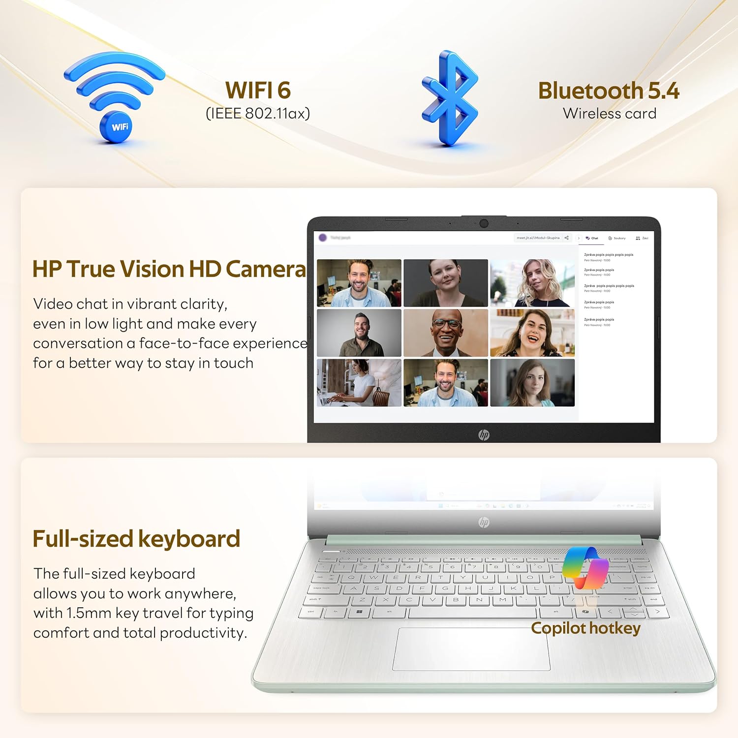 HP Stream 14" HD Laptop with AI Copilot, Intel Processor N150, 4GB RAM, 1.12TB Storage (128GB UFS + 1TB Docking Station Set), Intel Graphics, 1 Year Office 365, Wi-Fi 6, Win 11, Green