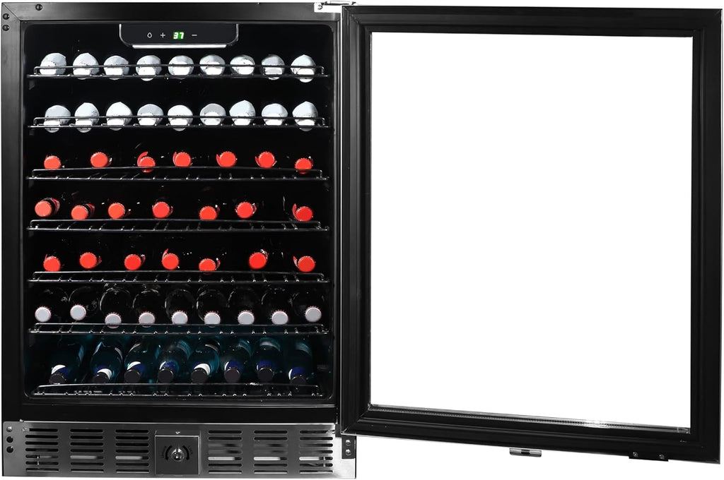 Frigidaire, 24" Wide 5.1 Cu Ft Capacity, Built-in Under Counter Beverage Fridge, Glass Front