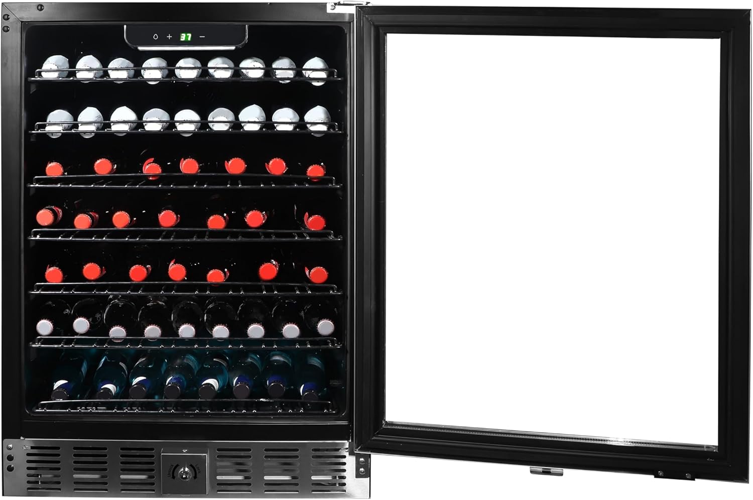Frigidaire, 24" Wide 5.1 Cu Ft Capacity, Built-in Under Counter Beverage Fridge, Glass Front
