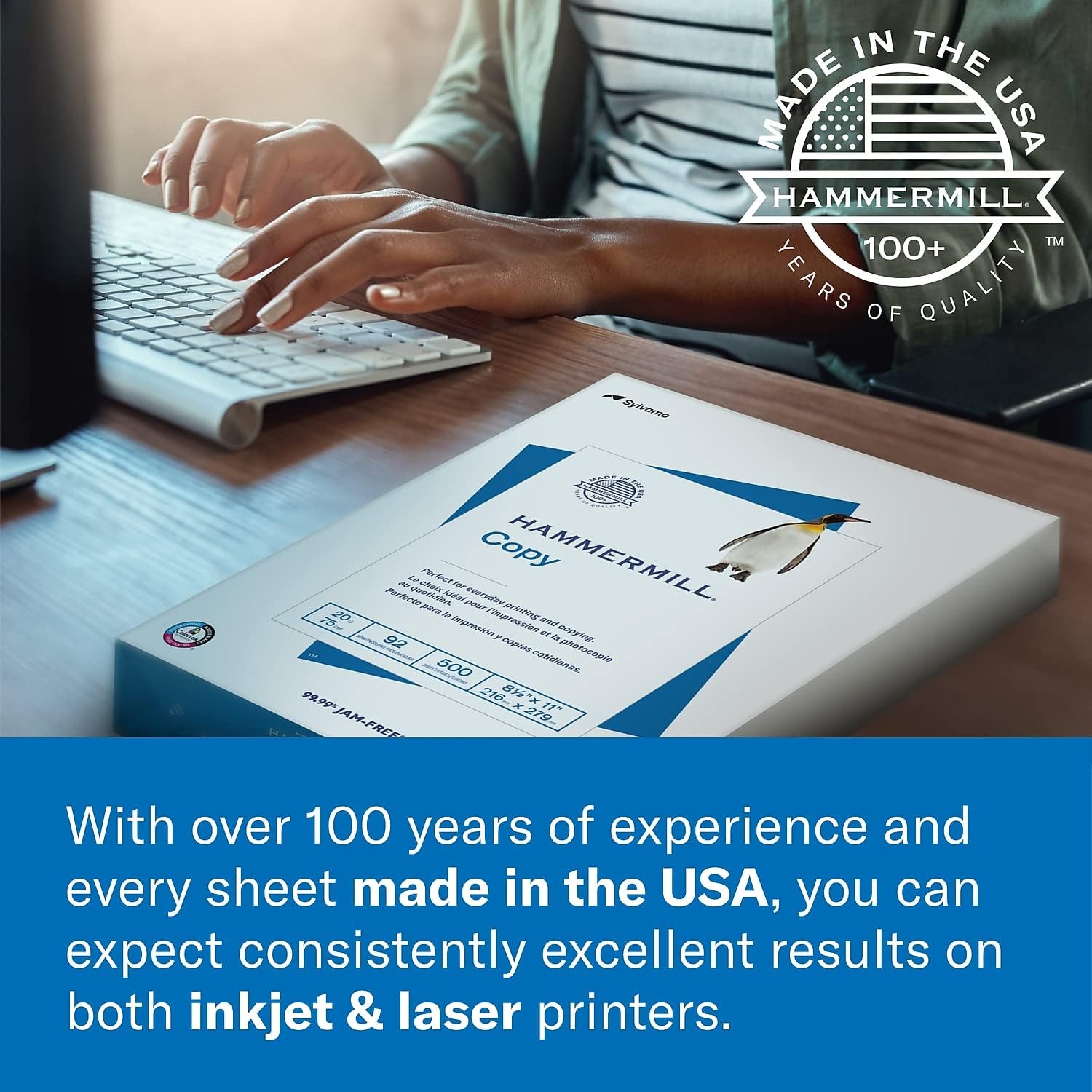 Hammermill Printer Paper, Premium Laser Print 24 lb, 8.5 x 11-10 Ream (5000 Sheets) - 98 Bright, Made in the USA, 104604C