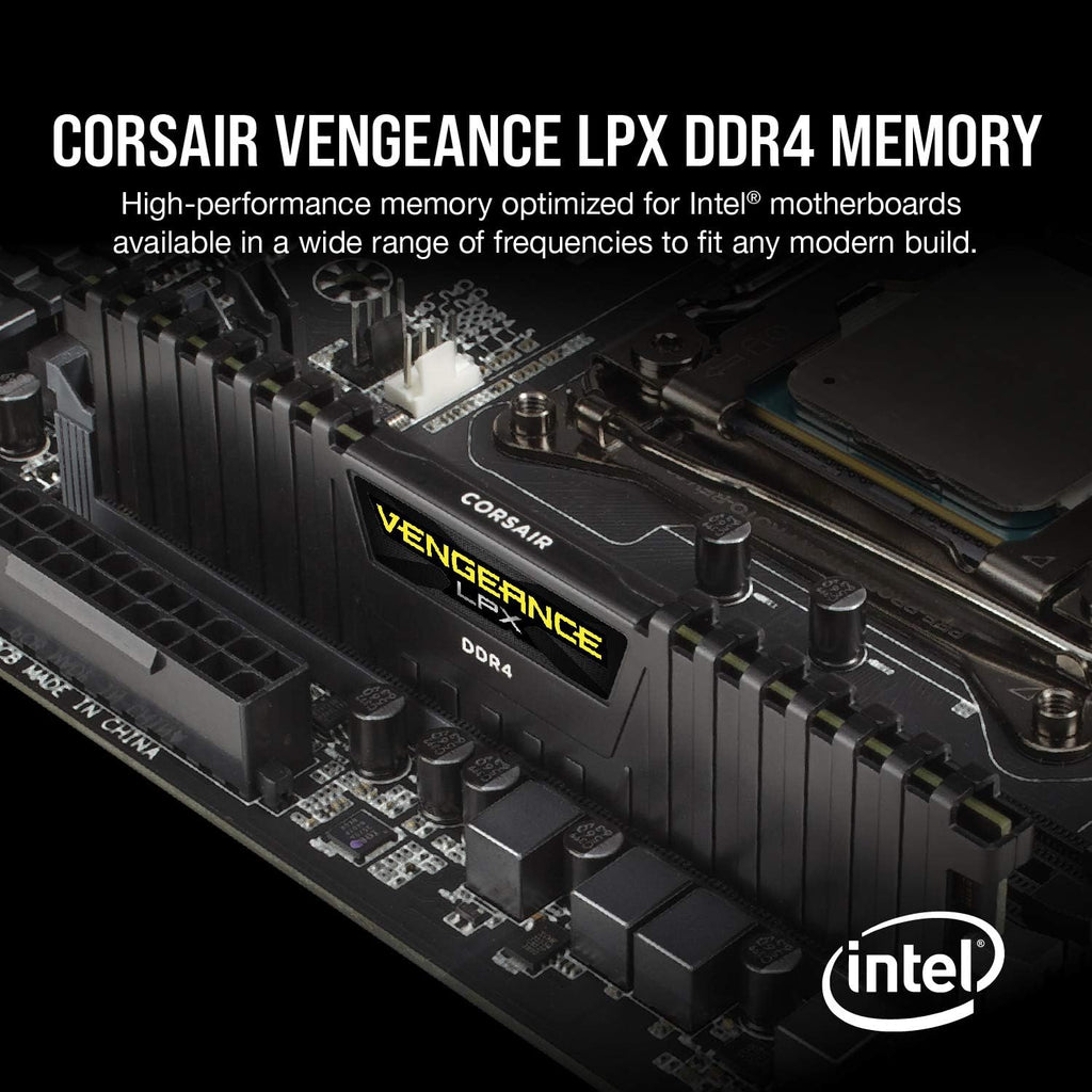 CORSAIR Vengeance LPX DDR4 RAM 32GB (2x16GB) Up to 3200MHz CL16-20-20-38 1.35V Intel XMP AMD EXPO Computer Memory – Black (CMK32GX4M2E3200C16)