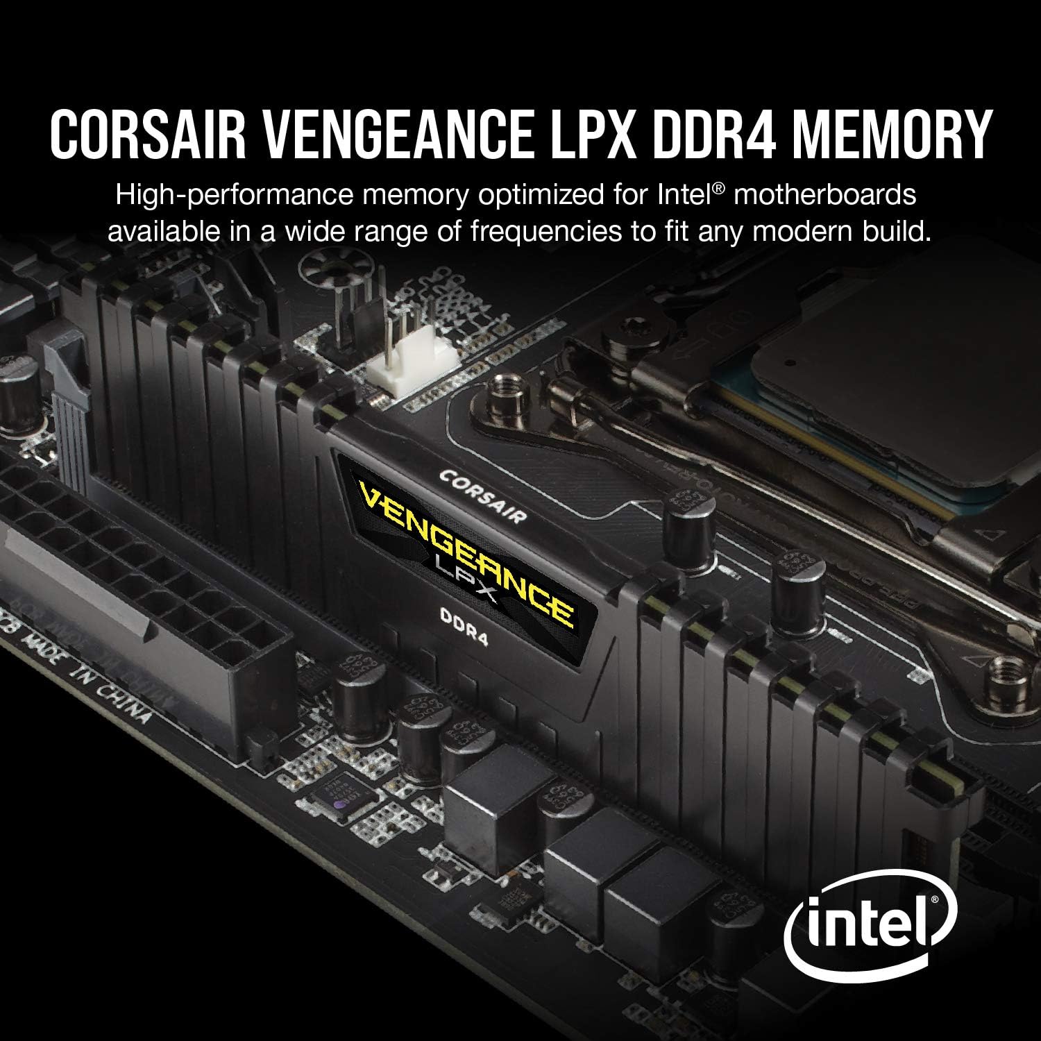 CORSAIR Vengeance LPX DDR4 RAM 32GB (2x16GB) Up to 3200MHz CL16-20-20-38 1.35V Intel XMP AMD EXPO Computer Memory – Black (CMK32GX4M2E3200C16)