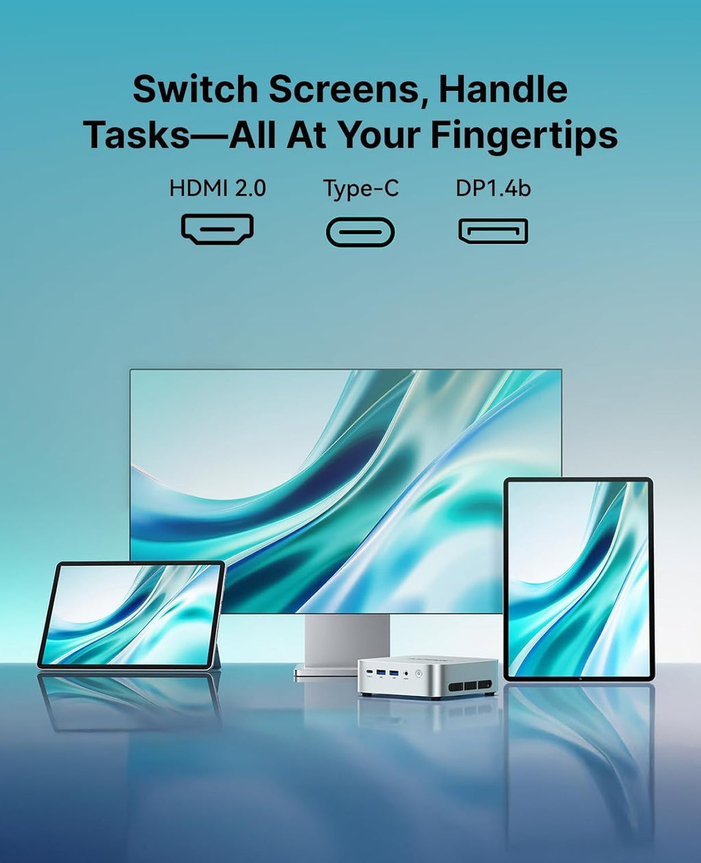 ACEMAGIC K1 Mini PC AMD Ryzen 4300U 16GB DDR4 1TB SSD Mini Computers (Turbo 3.7GHz), Win 11 Pro Radeon 4K Triple Display Desktop Computers 3.2USB-C Max 28W, VESA GbE/WiFi/BT Education/Business Office