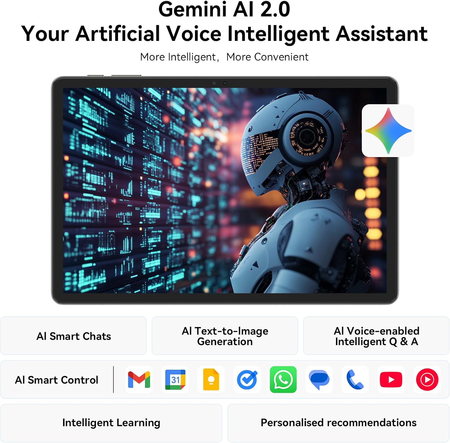 Tablet 11 Inch, Android 16 Tablet with Gemini AI, 24(6+128) GB RAM 128GB ROM Computer Tablets, Octa-Core Android Tablet with 8000mAh Battery for Work, Study, Travel & Gaming (Gray)