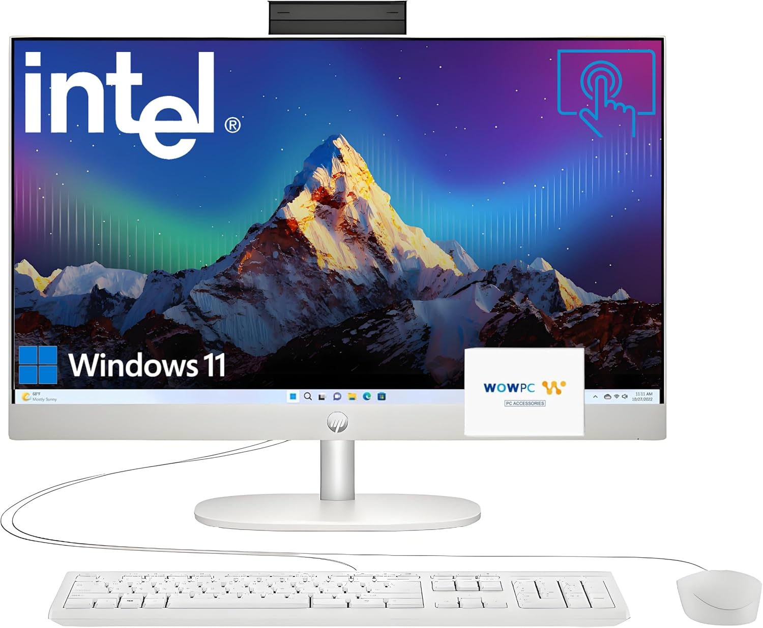 HP 24 23.8" FHD Touchscreen All-in-One Desktop Computer for Office, Latest 13th Gen Intel Octa-Core CPU (Beats i5-6360U), 16GB RAM, 512GB PCIe SSD, HDMI, Wi-Fi, Bluetooth, Business AIO, Windows 11