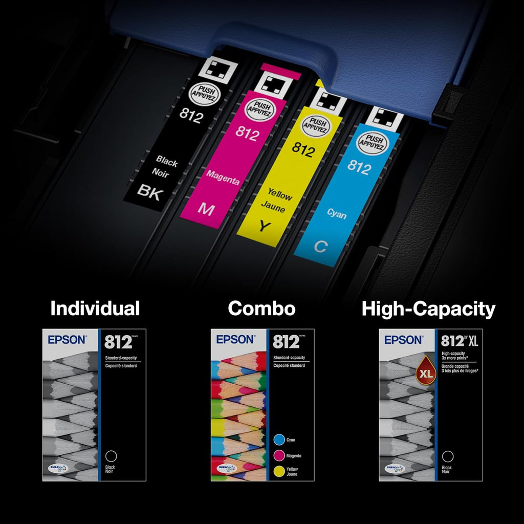 EPSON 812 DURABrite Ultra Ink High Capacity Black & Standard Color Cartridge Combo Pack (T812XL-BCS) Works with WorkForce Pro WF-7310 ,7820, 7840, EC-C7000