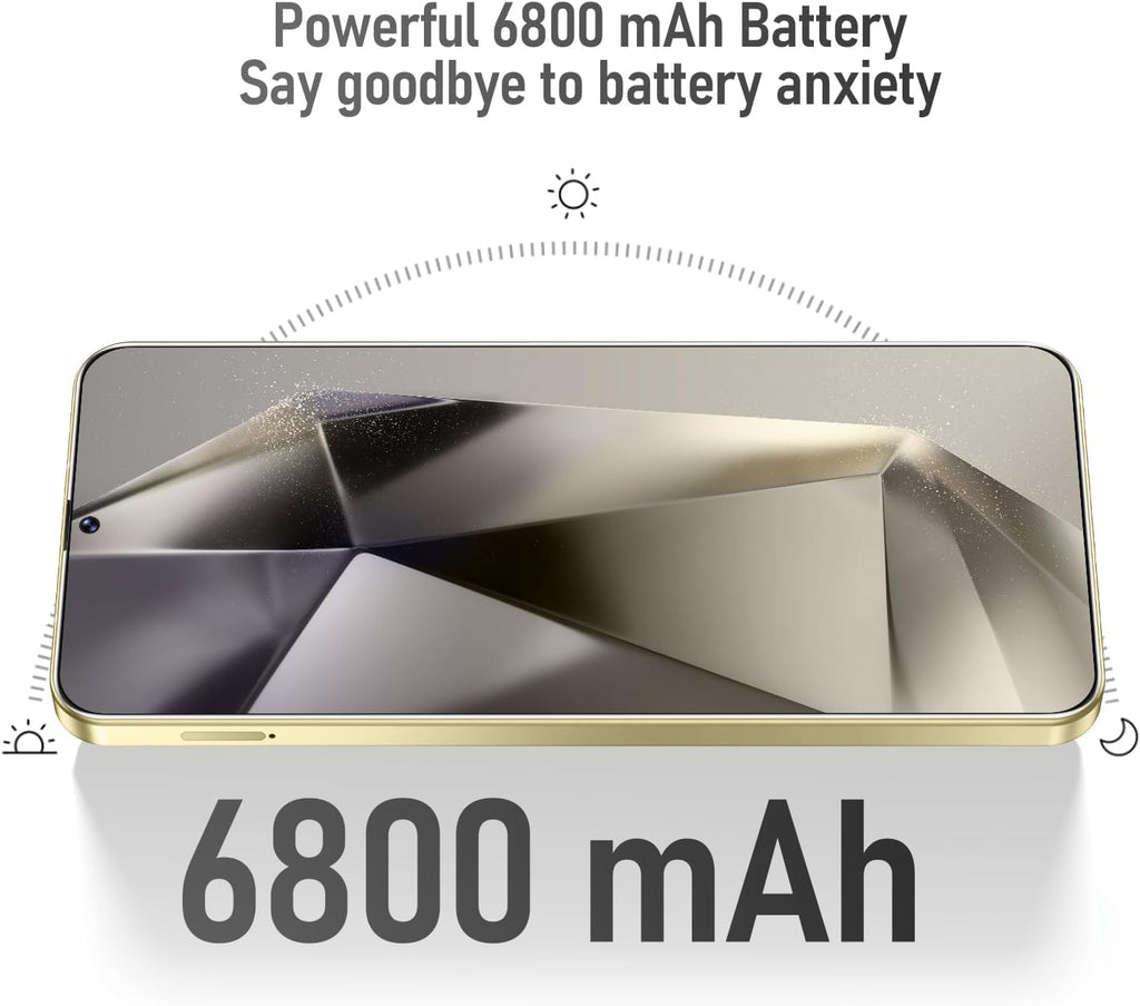 Unlocked Android Cell Phones, X25 Ultra 5G Mobile Phones, Unlocked Smart Phone, 8GB+256GB, 48MP+108MP Camera, 6.8" HD Display, 6800 mAh Battery, Dual SIM/US Version (Bell Gold)