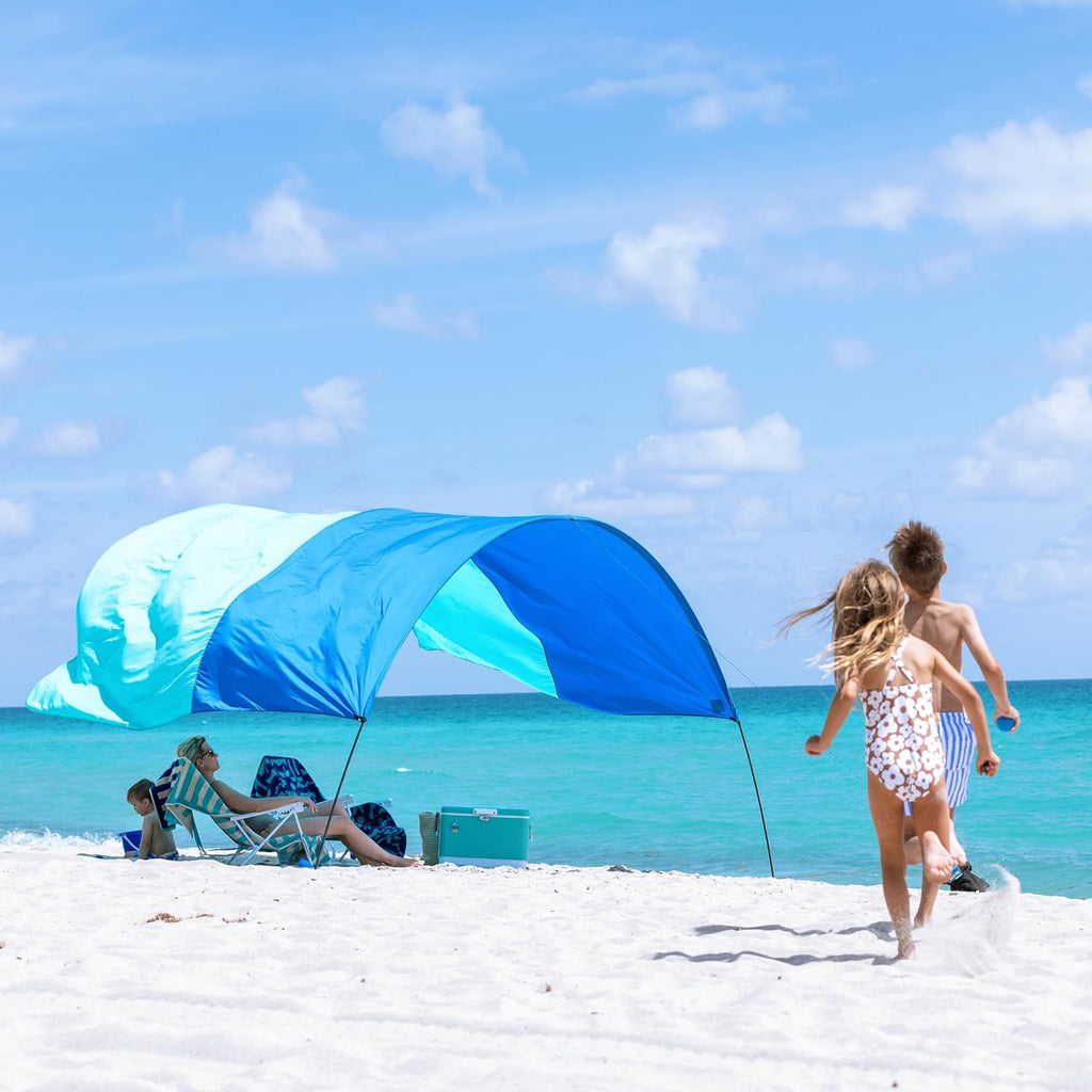 Shibumi Shade 3.0 Version | Wind-Powered Beach Tent Shade Canopy | Sets Up in 3 Mins | 150 Sq. Ft. of Shade for up to 8 People | Includes Wind Assist | UPF 50+ Sun Protection