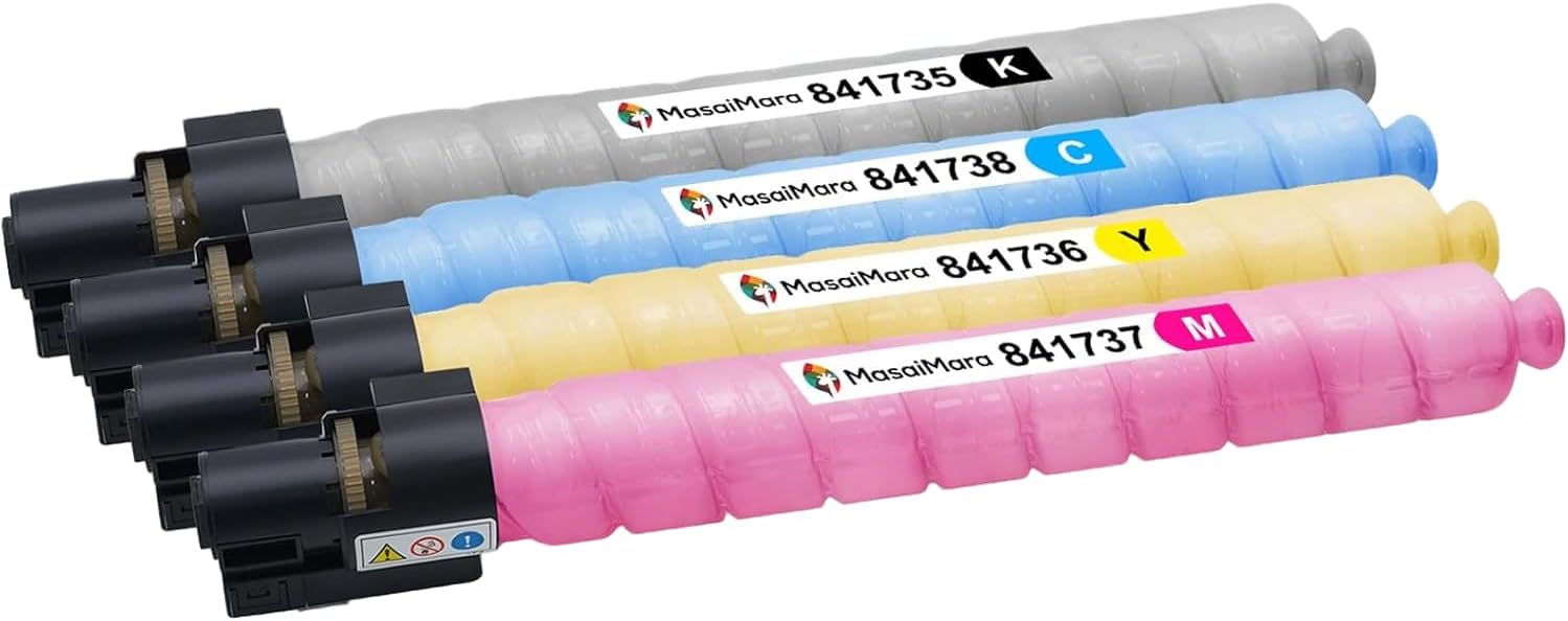 MasaiMara MP C3502 MP C3002 High Capacity Compatible Toner Cartridges Replacement for Ricoh Aficio Savin MP C3502 MP C3002 Color copiers Printer (Black, Cyan, Magenta, Yellow, 4 Pack)