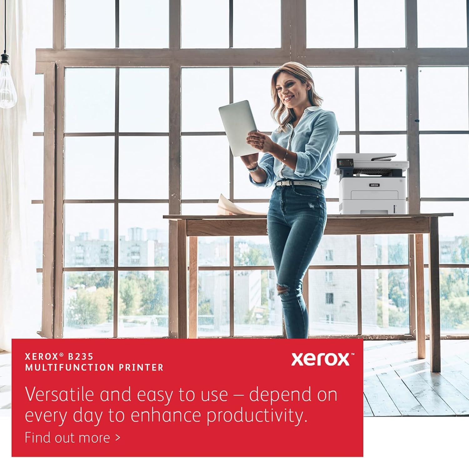 Xerox B235DNI All-in-One Printer, Laser, B&W, Wireless, ADF, Letter, Print, Scan, Copy, Fax, Energy Star Certified, Up to 36PPM