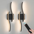 Black Battery Operated Wall Sconces: 23.6 Inch Rechargeable Sconce Lighting Set of 2 with Remote /3 Colors/10-100% Dimming/Timer Modern LED Wall Light for Bedroom Living Room Hallway Bathroom, 2 Pcs