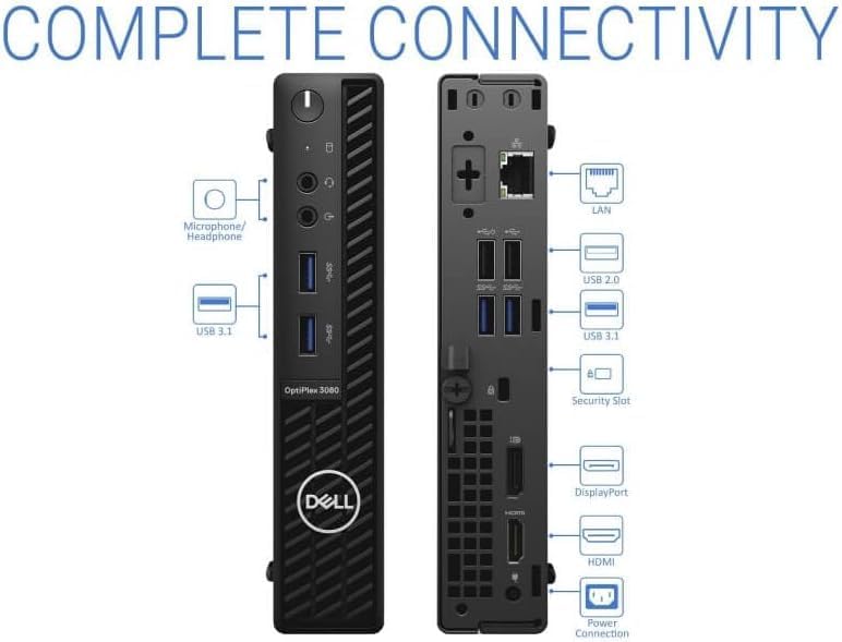 Dell OptiPlex 3080 Micro PC | Intel Core i5-10500T | 16GB RAM | 512GB SSD | Windows 11 Pro | Wi-Fi+ BT | Mini Desktop Computer (Renewed) (16GB RAM + 512GB SSD)