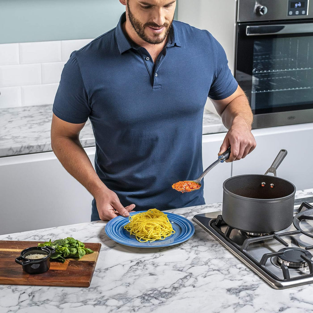 Ninja Foodi ZEROSTICK 3-Piece Saucepan Set, Hard Anodized Aluminium, Non-Stick, Induction Compatible, Dishwasher Safe