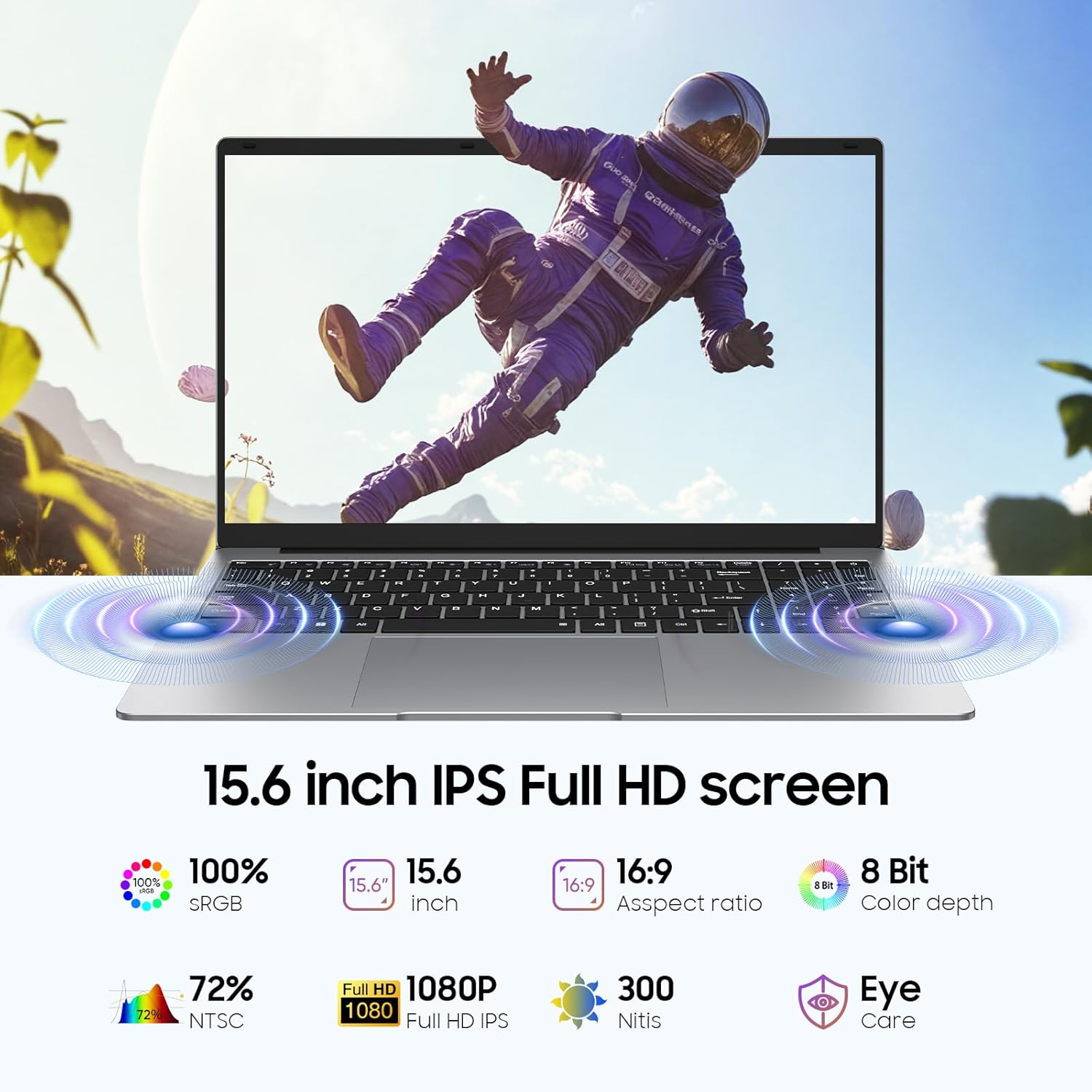 EYY 15.6" Laptop Computer, Win 11 Laptop with 100% sRGB FHD Display, 8GB RAM 256GB SSD, Celeron n4000 Processor Laptops, Office Suite, HDMI, USB 3.0, 2.4/5G WiFi, 5000mAh Battery, Study Work Computer