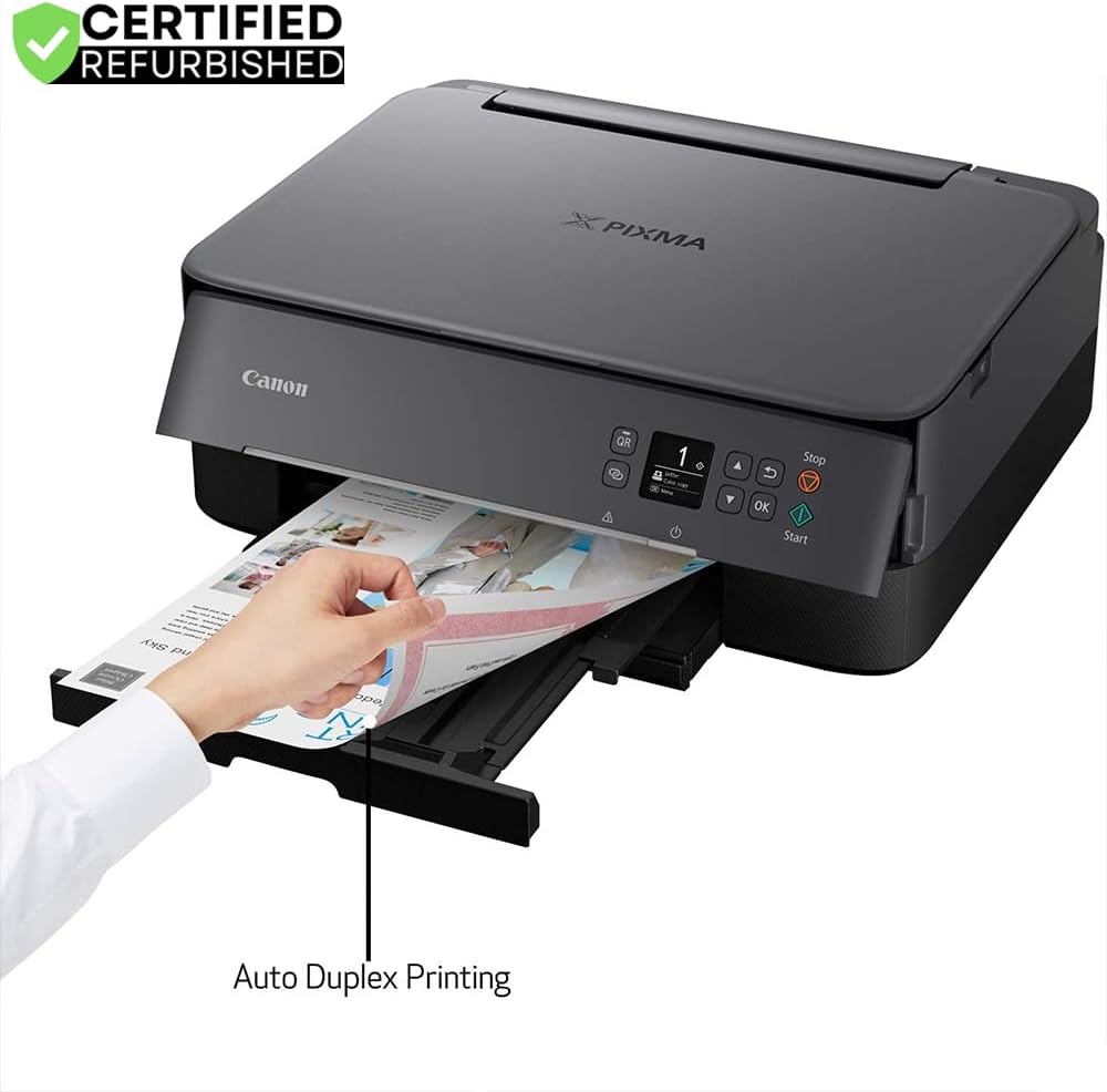 Canon PIXMA TS6420a All-in-One Wireless Color Printer with Print, Scan, Copy, Photo Print & Mobile Functions (Renewed) Bundle with DGE USB Cable + Print Like A Pro Guidebook Kit