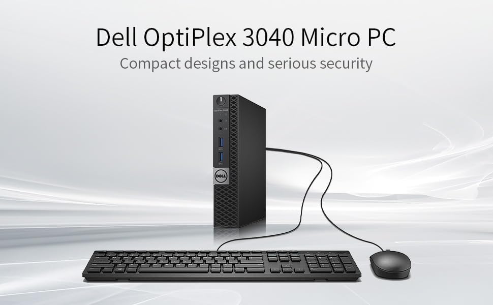 Dell Optiplex 3040 Micro Mini Desktop Computer PC with 24" Monitor, Quad-Core i5-6500, 8GB RAM, 256GB SSD, WiFi, Bluetooth, Keyboard & Mouse, Windows 11 Pro (Renewed)