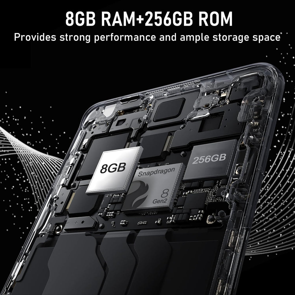Unlocked Phone C20 PRO Android Cell Phone 8GB+256GB 13MP+50MP Camera, 6800mAh Large Battery, Unique Appearance Design, 4G Dual SIM (White)